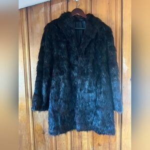 Elegant Natural Black Mink Coat